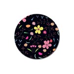 Foliage Pattern, Adorable Beautiful Magnet 3  (Round)