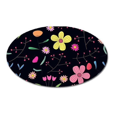 Foliage Pattern, Adorable Beautiful Oval Magnet from ArtsNow.com Front