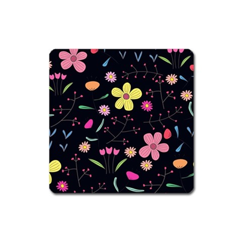 Foliage Pattern, Adorable Beautiful Square Magnet from ArtsNow.com Front