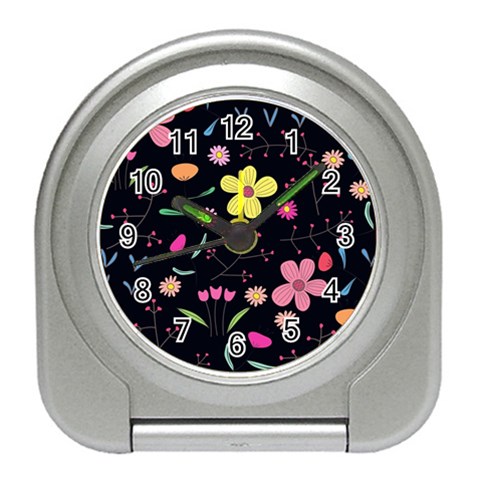 Foliage Pattern, Adorable Beautiful Travel Alarm Clock from ArtsNow.com Front