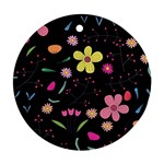 Foliage Pattern, Adorable Beautiful Round Ornament (Two Sides)