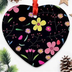 Foliage Pattern, Adorable Beautiful Heart Ornament (Two Sides) from ArtsNow.com Back