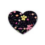 Foliage Pattern, Adorable Beautiful Rubber Heart Coaster (4 pack)