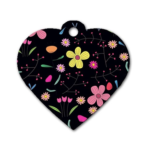 Foliage Pattern, Adorable Beautiful Dog Tag Heart (One Side) from ArtsNow.com Front