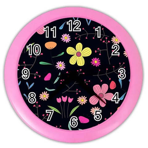 Foliage Pattern, Adorable Beautiful Color Wall Clock from ArtsNow.com Front