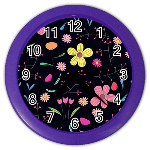 Foliage Pattern, Adorable Beautiful Color Wall Clock from ArtsNow.com Front