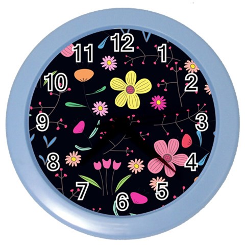 Foliage Pattern, Adorable Beautiful Color Wall Clock from ArtsNow.com Front