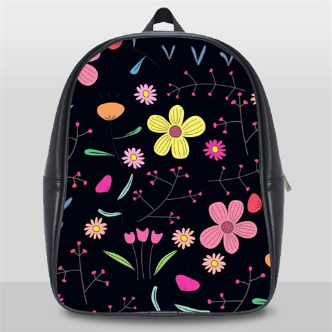 Foliage Pattern, Adorable Beautiful School Bag (Large) from ArtsNow.com Front