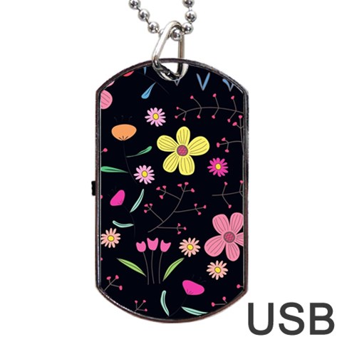 Foliage Pattern, Adorable Beautiful Dog Tag USB Flash (One Side) from ArtsNow.com Front