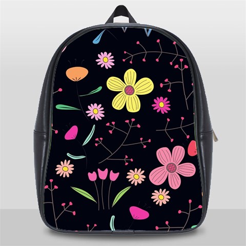 Foliage Pattern, Adorable Beautiful School Bag (XL) from ArtsNow.com Front