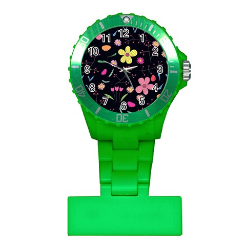 Foliage Pattern, Adorable Beautiful Plastic Nurses Watch from ArtsNow.com Front