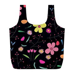 Foliage Pattern, Adorable Beautiful Full Print Recycle Bag (L) from ArtsNow.com Front