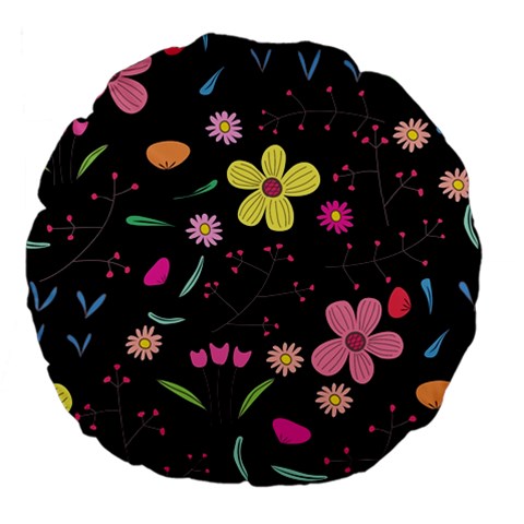 Foliage Pattern, Adorable Beautiful Large 18  Premium Flano Round Cushions from ArtsNow.com Back