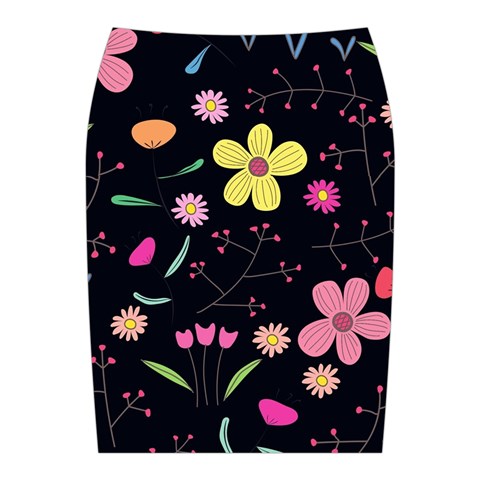 Foliage Pattern, Adorable Beautiful Midi Wrap Pencil Skirt from ArtsNow.com Back