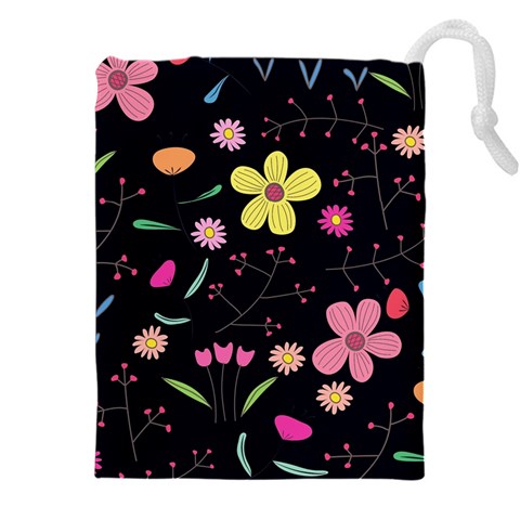 Foliage Pattern, Adorable Beautiful Drawstring Pouch (4XL) from ArtsNow.com Front