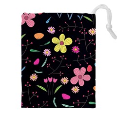 Foliage Pattern, Adorable Beautiful Drawstring Pouch (4XL) from ArtsNow.com Front