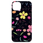 Foliage Pattern, Adorable Beautiful iPhone 14 Plus Black UV Print Case