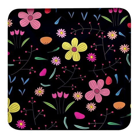 Foliage Pattern, Adorable Beautiful Square Glass Fridge Magnet (4 pack) from ArtsNow.com Front