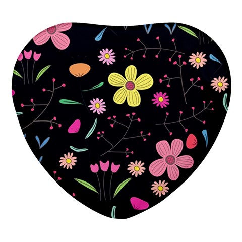 Foliage Pattern, Adorable Beautiful Heart Glass Fridge Magnet (4 pack) from ArtsNow.com Front