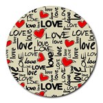 Love Abstract Background Love Textures Round Mousepad