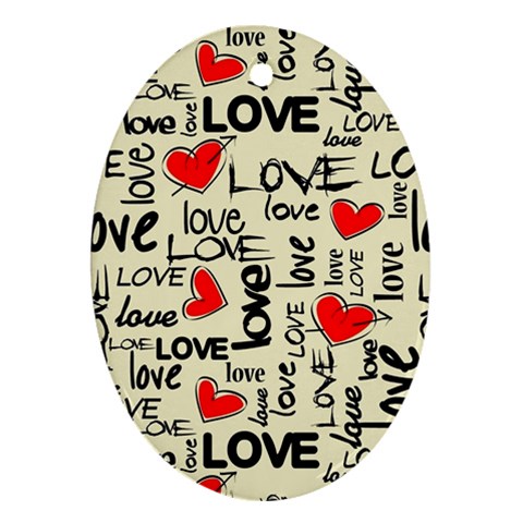 Love Abstract Background Love Textures Ornament (Oval) from ArtsNow.com Front