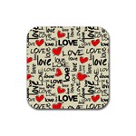 Love Abstract Background Love Textures Rubber Coaster (Square)