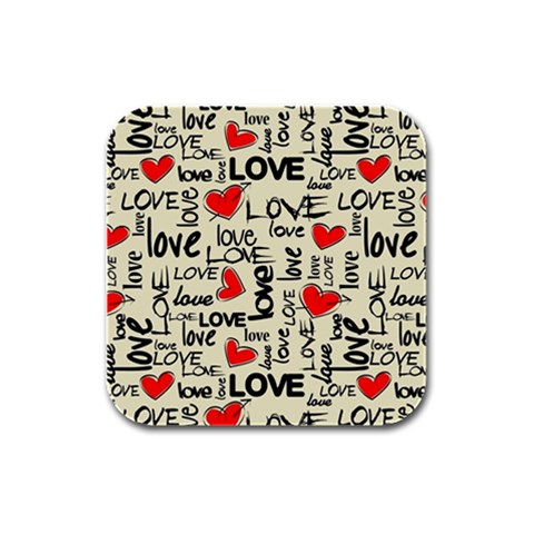 Love Abstract Background Love Textures Rubber Square Coaster (4 pack) from ArtsNow.com Front