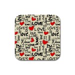 Love Abstract Background Love Textures Rubber Square Coaster (4 pack)