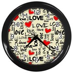 Love Abstract Background Love Textures Wall Clock (Black)