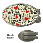 Love Abstract Background Love Textures Money Clips (Oval) 