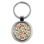 Love Abstract Background Love Textures Key Chain (Round)