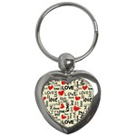 Love Abstract Background Love Textures Key Chain (Heart)