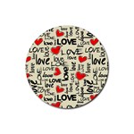 Love Abstract Background Love Textures Rubber Coaster (Round)