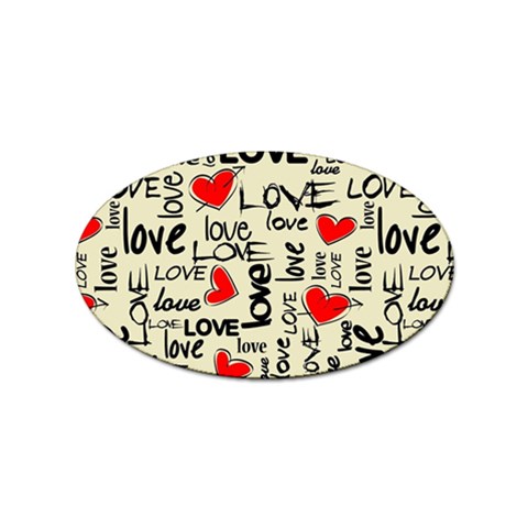 Love Abstract Background Love Textures Sticker (Oval) from ArtsNow.com Front