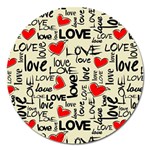 Love Abstract Background Love Textures Magnet 5  (Round)