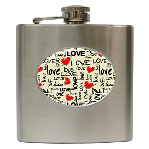 Love Abstract Background Love Textures Hip Flask (6 oz) from ArtsNow.com Front