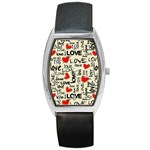 Love Abstract Background Love Textures Barrel Style Metal Watch