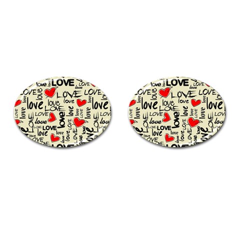 Love Abstract Background Love Textures Cufflinks (Oval) from ArtsNow.com Front(Pair)