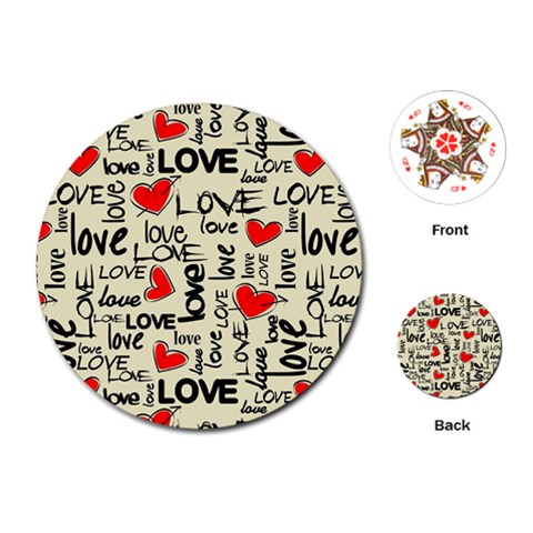 Love Abstract Background Love Textures Playing Cards Single Design (Round) from ArtsNow.com Front