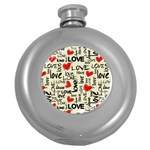 Love Abstract Background Love Textures Round Hip Flask (5 oz)