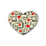 Love Abstract Background Love Textures Rubber Coaster (Heart)