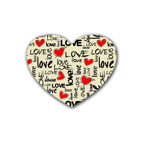 Love Abstract Background Love Textures Rubber Heart Coaster (4 pack) from ArtsNow.com Front