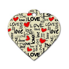 Love Abstract Background Love Textures Dog Tag Heart (Two Sides) from ArtsNow.com Front