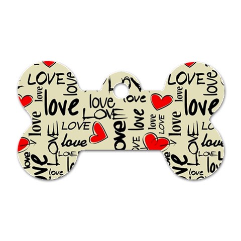 Love Abstract Background Love Textures Dog Tag Bone (Two Sides) from ArtsNow.com Front