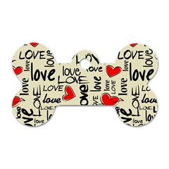 Love Abstract Background Love Textures Dog Tag Bone (Two Sides) from ArtsNow.com Back