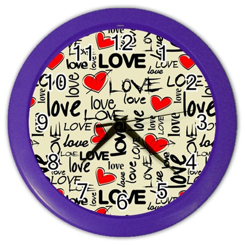 Love Abstract Background Love Textures Color Wall Clock from ArtsNow.com Front