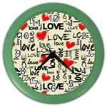 Love Abstract Background Love Textures Color Wall Clock