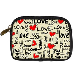 Love Abstract Background Love Textures Digital Camera Leather Case from ArtsNow.com Front