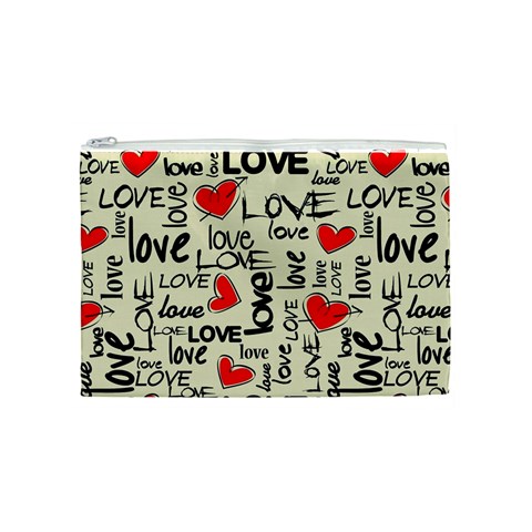 Love Abstract Background Love Textures Cosmetic Bag (Medium) from ArtsNow.com Front