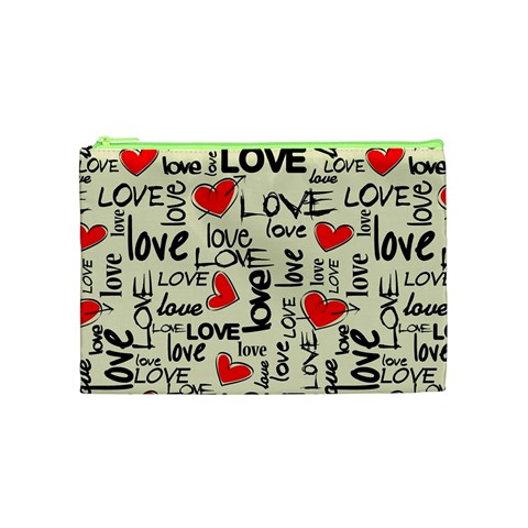 Love Abstract Background Love Textures Cosmetic Bag (Medium) from ArtsNow.com Front